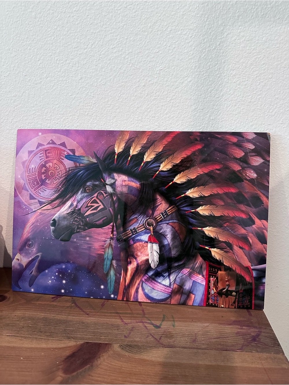 Purple Feathered Horse Wall Art